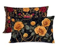 Taie d'oreiller 40 x 70 Rouge Taie Oreiller 40x70 Lot de 2 Europe du Nord Protege Oreiller Super Doux Taies D'oreillers, Housse de Coussin Protège Oreillers, pour Noël Decoration Automne G - 418