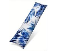 Taie d'oreiller 40x120 cm Taie de Traversin Lot de 1 Bleu Housse de Coussin Feuille Body Pillow, pour Coussins Canapé/Lit Tissu Doux Velour Oreiller de Corps avec Fermeture éclair Invisible B1-790