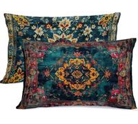 Taie d'oreiller 40x60 Rouge Taie Oreiller 40x60 Lot de 2 BohêMe Protege Oreiller Lin Taies D'oreillers, Housse de Coussin Decoratif Protège Oreillers Rectangulaire, pour Maison Decoratif Lit R-393