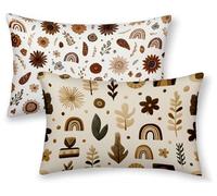 Taie D'Oreiller 40X70 cm Lot de 2, Housse de Coussin Brun Taie Oreiller ModèLe Coussin Rectangulaire Double Face Impermeable avec Fermeture Éclair Invisible pour Decoration Chambre, Cadeau -ly2508DL