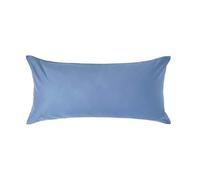 HOMESCAPES Taie d'oreiller 40x80 cm, 100% Satin de Coton égyptien 1000 Fils, Coloris Bleu