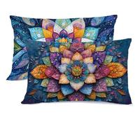 Taie d'oreiller 45 x 70 Violet Taie Oreiller 45x70 Lot de 2 BohêMe Protege Oreiller Super Doux Taies D'oreillers, Housse de Coussin Decoratif Protège Oreillers pour Noël Decoration Automne G - 624