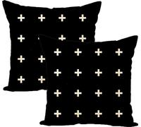 Taie d'oreiller 45cm X 45cm, Lot de 2, Géométrique Décoratif Boho, Beige Taie d'oreiller en lin Pour Canapé, Chambre, Maison, Terrasse, Carré, Taie d'oreiller jetée, 10#