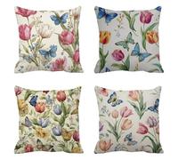 Taie d'oreiller 45x45 Lot de 4 Velours Housse Coussin Noeud Papillon Coussins Canapé Couleur Beige Coussin Decoratif Carré Housse Oreiller, Taies D'oreillers Exterieur, pour Décoration Maison t-315