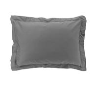 Taie d'oreiller 50 x 70 cm en percale uni 78 fils percaline Anthracite