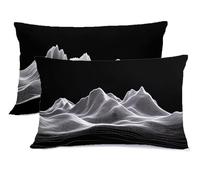 Taie D'oreiller 50 x 70 Noir Taie Oreiller 50x70 Lot de 2 Moderne Protege Oreiller Super Doux Taies D'oreillers, Housse de Coussin Protège Oreillers Rectangulaire, pour Noël Decoration Automne G - 475