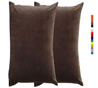 Taie d'oreiller 50x70 40x60 30x50 Beige, Taie oreiller 60x80, Housse de Coussin Canapé Velours noir, Rectangle Throw Pillow Covers pour Salon Sofa Chambre Modernes Couverture oreiller(1 Deep Coffee,40