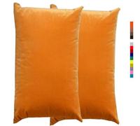 Taie d'oreiller 50x70 40x60 30x50 Beige, Taie oreiller 60x80, Housse de Coussin Canapé Velours noir, Rectangle Throw Pillow Covers pour Salon Sofa Chambre Modernes Couverture oreiller(1 Orange,33x50cm