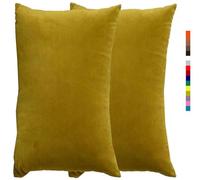 Taie d'oreiller 50x70 40x60 30x50 Beige, Taie oreiller 60x80, Housse de Coussin Canapé Velours noir, Rectangle Throw Pillow Covers pour Salon Sofa Chambre Modernes Couverture oreiller(1 Curry Color,40
