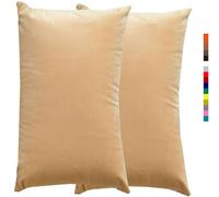 Taie d'oreiller 50x70 40x60 30x50 Beige, Taie oreiller 60x80, Housse de Coussin Canapé Velours noir, Rectangle Throw Pillow Covers pour Salon Sofa Chambre Modernes Couverture oreiller(1 Beige,60x80 cm