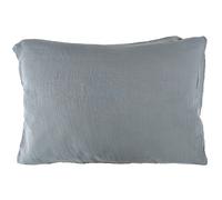 Taie d'oreiller 50x70 cm double gaze de coton CASSIS Bleu glacier
