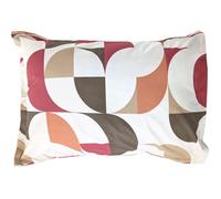 Taie d'oreiller 50x70 cm en 100% percale de coton MODULO blanc acajou