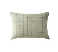 Taie d'oreiller 50x70 cm Gaze de Coton à Grands Carreaux Vert d'eau