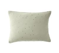 Taie d'oreiller 50x70 cm Gaze de Coton à Pois brodés Vert d'eau