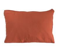 Taie d'oreiller 50x70 cm gaze de coton CASSIS Rouge terracotta