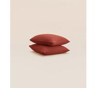 Taie d'oreiller 50x70 cm - Gaze de coton - Côte d'Opale - Douce et gaufrée - Toute saison - Confectionnée au Portugal - Tediber