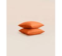 Taie d'oreiller 50x70 cm - Lin fançais et belge - Orange - Respirante et durable - Tediber