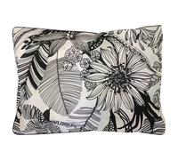 Taie d'oreiller 50x70 cm percale de coton ALBA beige/noir