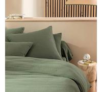 Taie d'oreiller 50x70 Gaze de Coton Kaki Terre de Nuit NOA