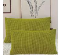 Taie D'oreiller 50x70,Housse Oreiller 40x60 Extensible Lot De 2 Housse De Coussin En Velours Côtelé Couverture Oreiller Canapé Maison Salon Chambre Decoration(Emerald Green,40x60 cm (Pack of 2))