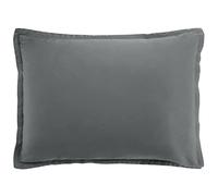 Taie d'oreiller 50x70 Rectangle en Satin de Coton 105 Fils Gris Foncé - Linge de lit 100% Satin de Coton