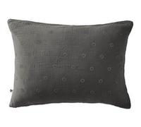 OUREA MOTIF - Taie d'Oreiller 50x70cm Gaze de Coton Granit à Fleurs Ajourées -