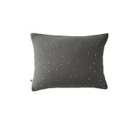 OUREA MOTIF - Taie d'Oreiller 50x70cm Gaze de Coton Granit à Pois Dorés -