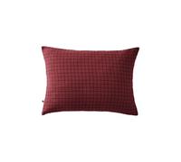 OUREA MOTIF - Taie d'Oreiller 50x70cm Gaze de Coton Lie de Vin à Petits Carreaux - Altobuy Rouge