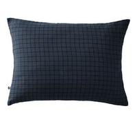 OUREA MOTIF - Taie d'Oreiller 50x70cm Gaze de Coton Minuit à Petits Carreaux -
