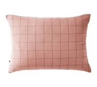 OUREA MOTIF - Taie d'Oreiller 50x70cm Gaze de Coton Rose Pêche à Grands Carreaux -