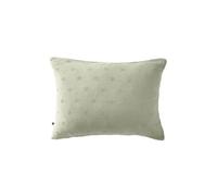 Taie d'Oreiller 50x70cm Gaze de Coton Vert d'Eau à Fleurs Ajourées - OUREA MOTIF -