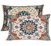 Taie D'oreiller 50x80 Turquoise Taie Oreiller 50x80 Lot de 2 BohêMe Protege Oreiller Lin Taies D'oreillers, Housse de Coussin Decoratif Protège Oreillers Rectangulaire, pour Maison Decoratif Lit R-612