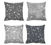 Taie d'oreiller 55 x 55 cm Lot de 4 Velours Housse de Coussin l'herbe Coussin de Canapé Gris Carré Respirant Taie Oreiller, Housse Oreiller Canapé Impermeable, pour Décoration Maison Moderne t-57