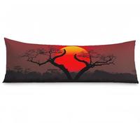 Taie d'oreiller 60 x 180, Japonais Housse Coussin Coucher de Soleil Taie de Traversin 180 cm x 60 cm Velour Doux Housse Traversin, Lavable Hypoallergénique pour Salon Chambre Lit Canapé, Model1485