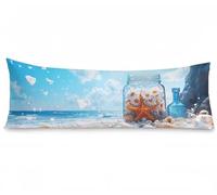 Taie d'oreiller 60 x 180 Marguerite Housse Coussin Étoile de mer Taie de Traversin 180 cm x 60 cm Velour Doux Housse Traversin, Hypoallergénique Anti-Acariens Oreiller pour Chambre Lit Canapé,Model615