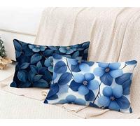 Taie d'oreiller 60 x 80cm Lot de 2, Housse de Coussin Bleu Clair Taie Oreiller Usine Coussin Rectangulaire Impermeable Design avec Fermeture Éclair Invisible pour Decoration Chambre -lsy25012RC