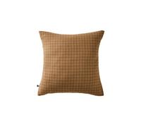 OUREA MOTIF - Taie d'Oreiller 60x60cm Gaze de Coton Camel à Petits Carreaux -