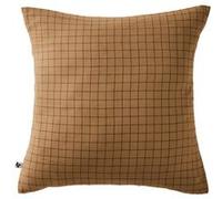 OUREA MOTIF - Taie d'Oreiller 60x60cm Gaze de Coton Camel à Petits Carreaux -