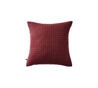 OUREA MOTIF - Taie d'Oreiller 60x60cm Gaze de Coton Lie de Vin à Petits Carreaux - Altobuy Rouge