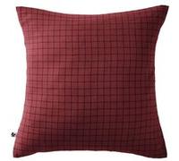 Taie d'Oreiller 60x60cm Gaze de Coton Lie de Vin à Petits Carreaux - OUREA MOTIF - ALTOBUY Rouge G