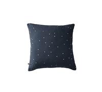 OUREA MOTIF - Taie d'Oreiller 60x60cm Gaze de Coton Minuit à Pois Dorés -