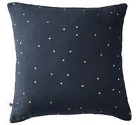 OUREA MOTIF - Taie d'Oreiller 60x60cm Gaze de Coton Minuit à Pois Dorés -