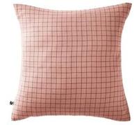 OUREA MOTIF - Taie d'Oreiller 60x60cm Gaze de Coton Rose Pêche à Petits Carreaux -