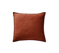 MARGAUX - Taie d'Oreiller 60x60cm Lin Lavé Coloris Paprika - Altobuy Orange