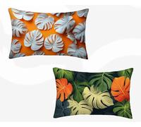 Taie D'Oreiller 60X80 cm Lot de 2, Housse de Coussin Blanc Taie Oreiller Usine Coussin Rectangulaire Double Face Impermeable Design avec Fermeture Éclair Invisible pour Decoration Chambre -zjn26028Q