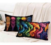 Taie d'oreiller 60x80 Lot de 2, Housse de Coussin Coloré Taie Oreiller RêVe Coussin Rectangulaire Double Face Impermeable Design avec Fermeture Éclair Invisible pour Decoration Chambre -lsy25012OU