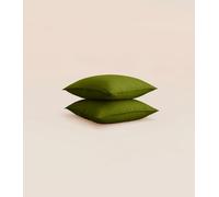 Taie d'oreiller 63x63 cm - Lin fançais et belge - Vert - Respirante et durable - Tediber