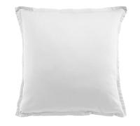 Taie d'oreiller 65x65 carrée en Satin de Coton 105 Fils Blanc - Linge de lit 100% Satin de Coton