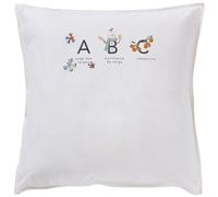Taie d'oreiller 65x65 cm coton lavé VACANCES D'HIVER Blanc mascarpone