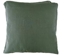 Taie d'oreiller 65x65 cm double gaze de coton CASSIS Vert argile